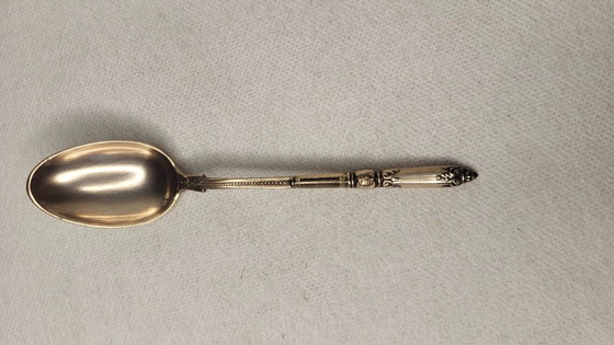 6 cucchiaini da tè in metallo argentato Art Nouveau – Set di posate (photo 2 of 12)