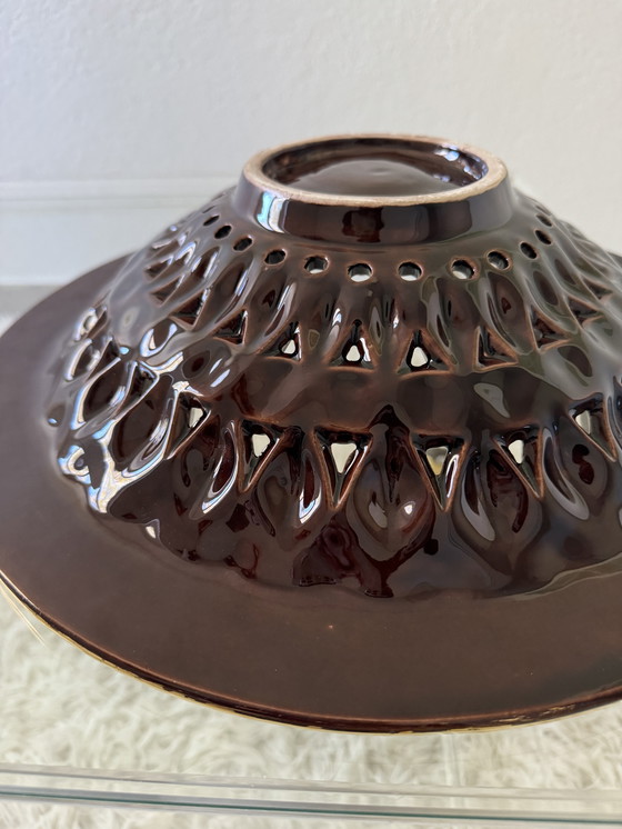 Image 1 of Large openwork ceramic dish Vallauris 60s