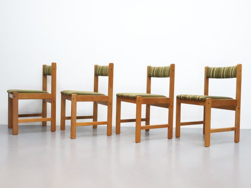 Vintage Esszimmerstühle / Teakstoff / braun grün / 4er Set Findahl`s Mobler