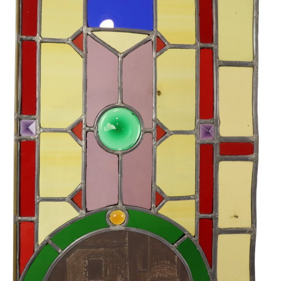 Groot Kleurrijk Glasraam Glas in Lood Medaillon – Decoratieve objecten (photo 7 of 20)