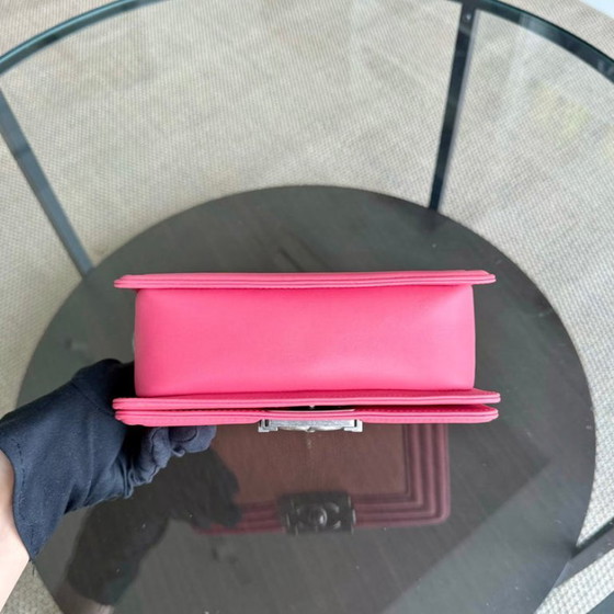 Image 1 of Chanel Boy Small - Stingray Pink Ruthenium Silver Hardware Serie 18