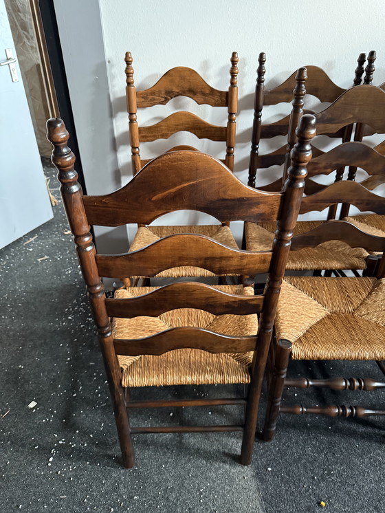 Image 1 of Eiken ladder back stoelen