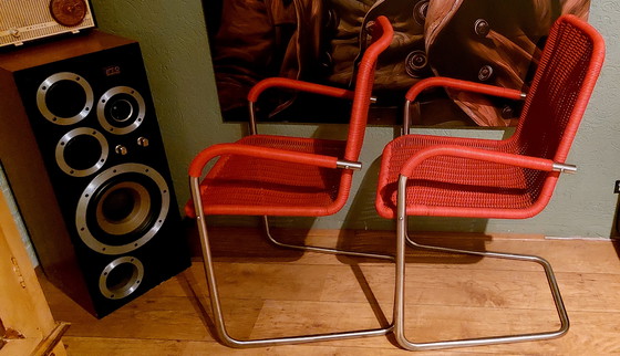 Image 1 of 2 sedie Tecta speciali, rosse invece che nere, molto belle