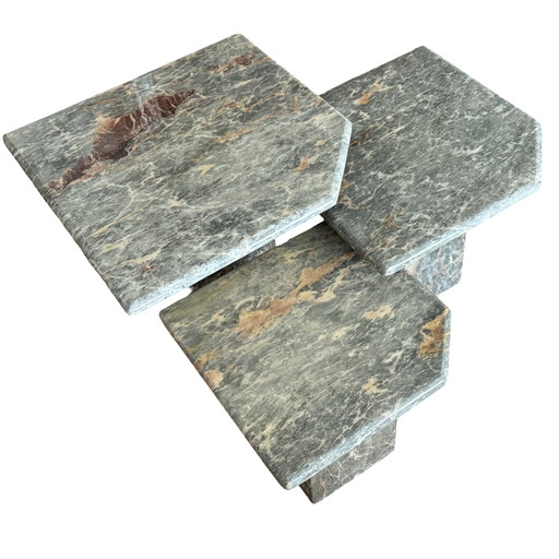 Vintage marble nesting tables, Italy 1970