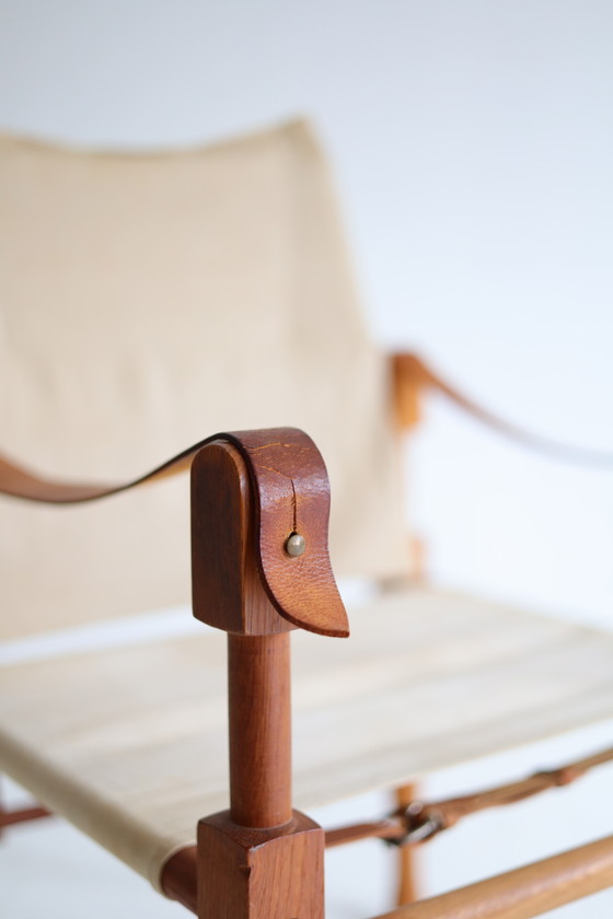 Fauteuil Safari, Design Vintage Années 50/60 – Canvas, Wood (photo 3 of 9)