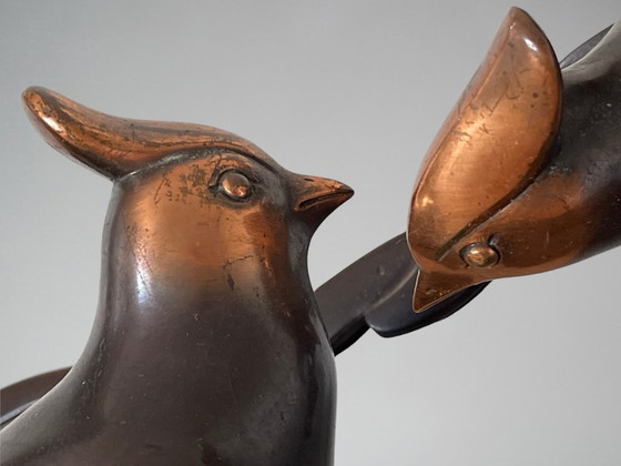 Marcel GUILLEMARD (1886–1932) / Atelier Primavera — Coppia di Cince dal Ciuffo, Importante Scultura Art Déco (photo 4 of 20)