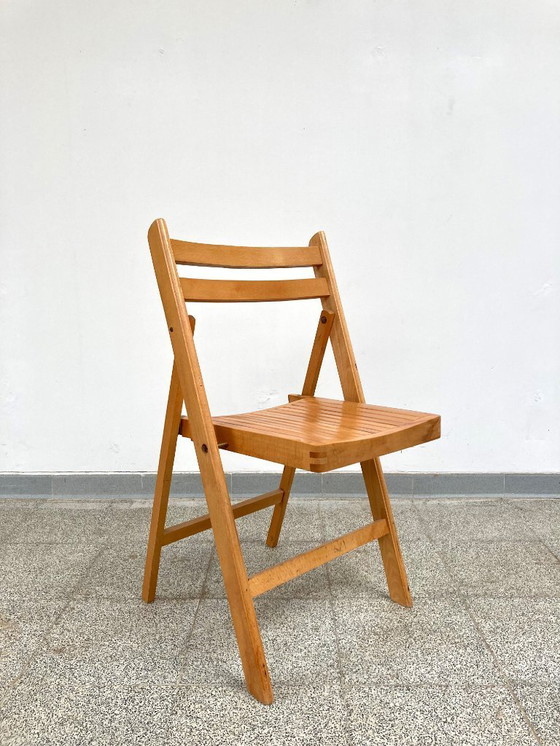 Image 1 of 4 sedie pieghevoli vintage in legno di faggio anni '70