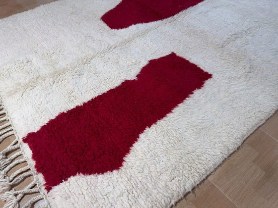 Tapis En Laine Fait Main 1,5/2,5 M Rouge Et Blanc – Ahrend, Wool (photo 7 of 10)
