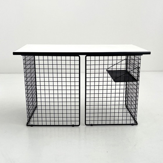 Image 1 of Schreibtisch aus schwarzem Draht, 1980er Jahre