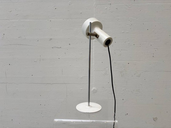 Image 1 of Designer table lamp made of metal in white, 1970s