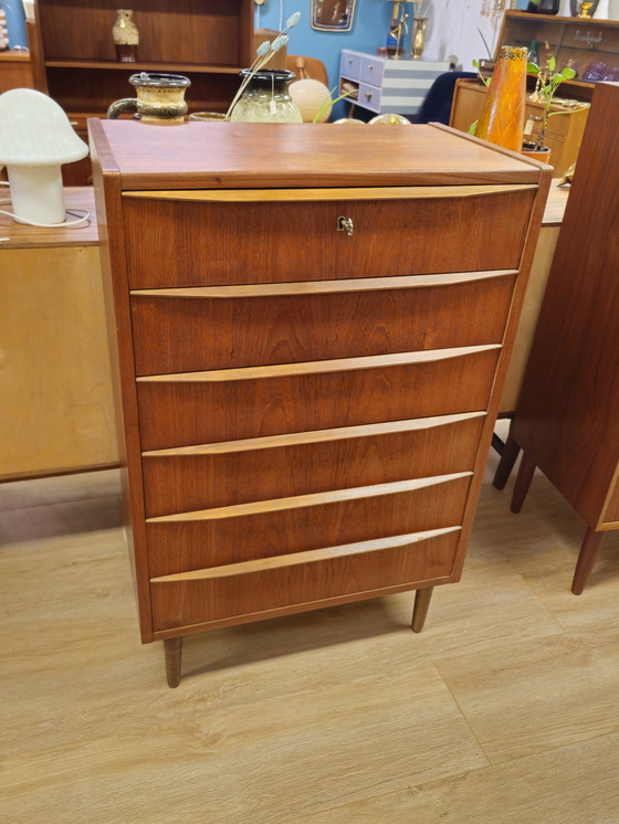 Image 1 of Vintage Ladekast Ladekastje Kast Kastje Teak Fineer 