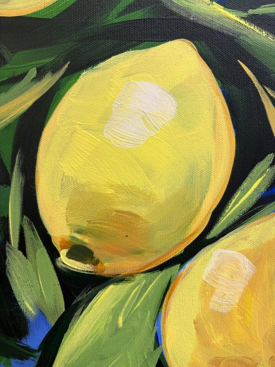 Image 1 of Pintura acrílica del artista E. García "Té de limón" 100x70