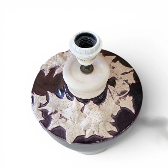 2 x große Kostka florale Keramik Vasenlampe / 1970er / Frankreich – Tischlampen, Ceramic (photo 3 of 12)