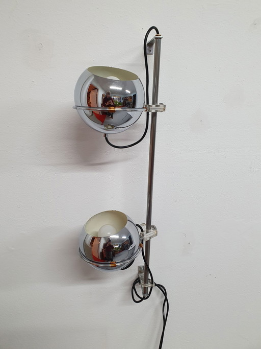 Gepo Amsterdam wandlamp, bollamp chroom.