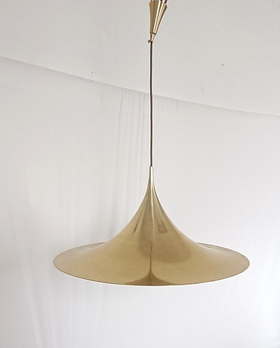 Image 1 of Fog & Morup witch hat lamp in gold color from 1968