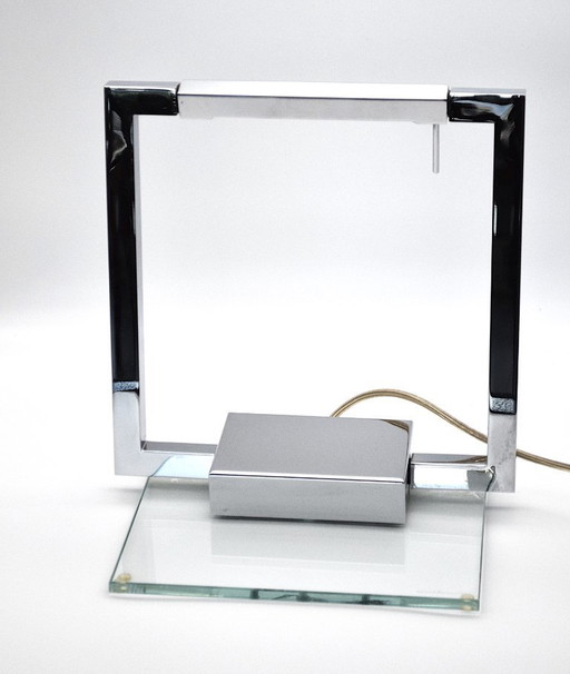 EL CUADRO Square Rotatable Table Chrome Lamp – Adjustable Lighting by Neuhaus Design