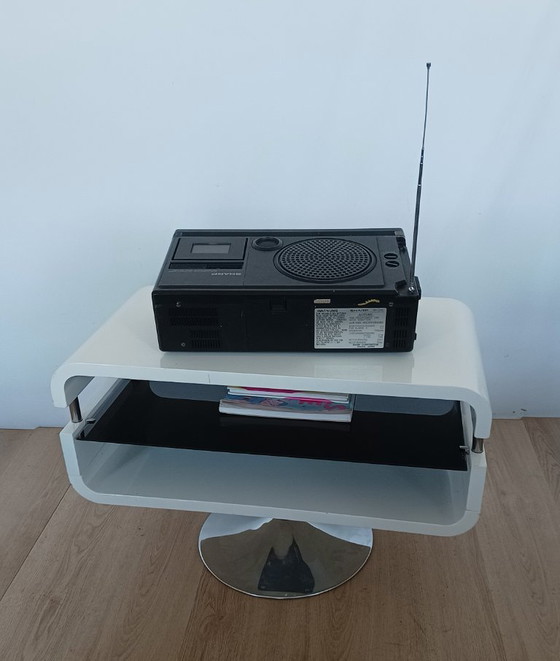 Space Age TV or Side Table – TV furniture, Glass, Metal (photo 8 of 11)