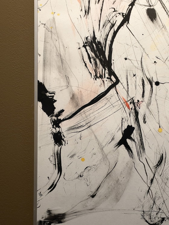 Grande dittico opera d'arte Yvon de Witte, Decorazioni murali, Alluminio, Vetro, Giallo (foto 3 di 7)