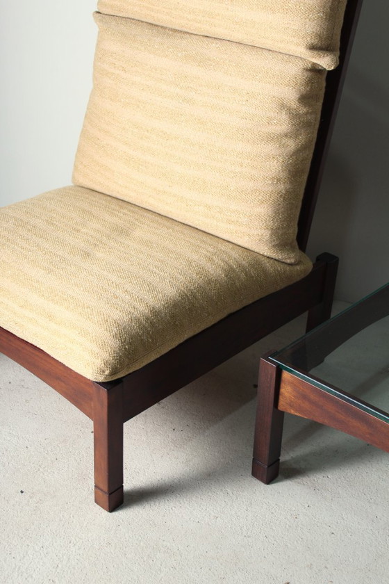 Image 1 of Vintage armchair + side table set from 1975