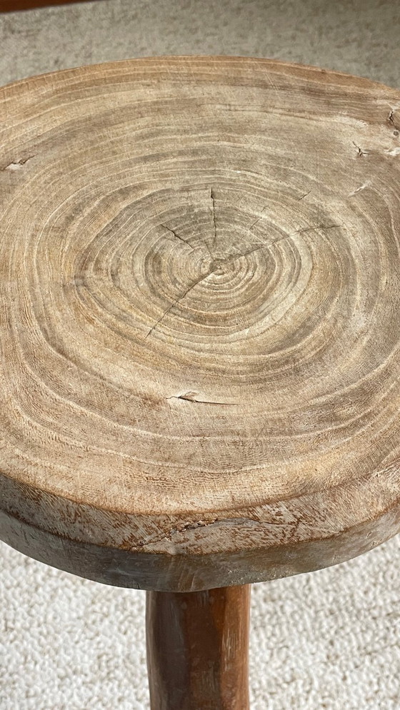 Image 1 of TABOURET Tripode BOIS Massif Vintage