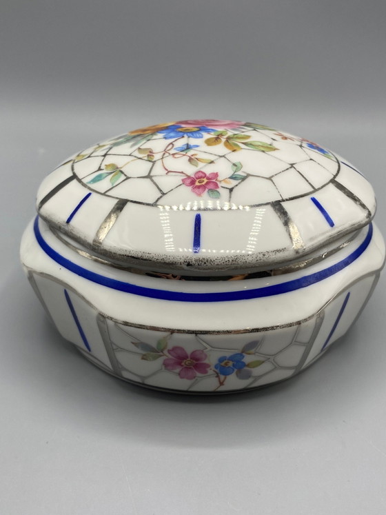 Art Deco Limoges porseleinen bonbonnière – MF Limoges Frankrijk – Decoratieve objecten, Porcelain (photo 4 of 10)