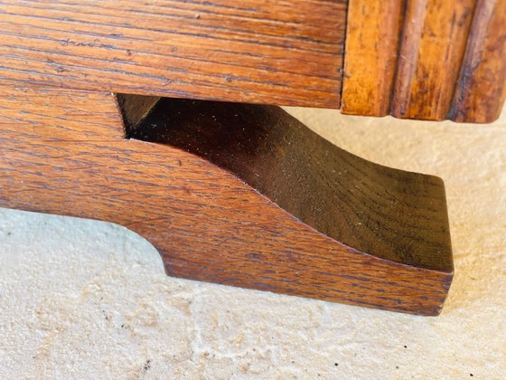 Image 1 of Consolle Art Déco a tre ripiani in noce, anni '30