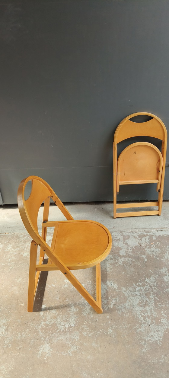 Image 1 of 2 sillas plegables OKT de madera curvada escandinava de la década de 1960 (Thonet)