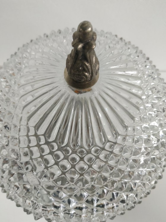 Image 1 of Prachtige vintage jaren 60/70 kristallen 'Pinapple/ananas' plafonnière plafondlamp