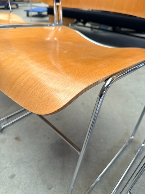 Set of 4 Howe 40/4 chairs, Dining chairs, Wood, Chrome, Brown (photo 8 of 15)