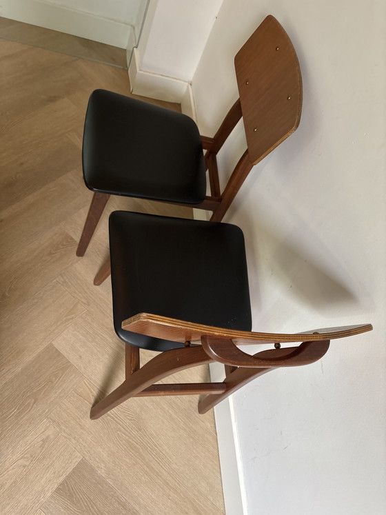 Set di sedie decorative vintage (2), anni '70 – Sedie da pranzo, Wood, Skai (photo 2 of 6)