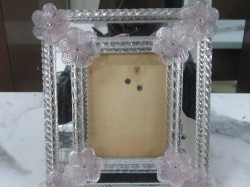 cornice porta foto vetro murano