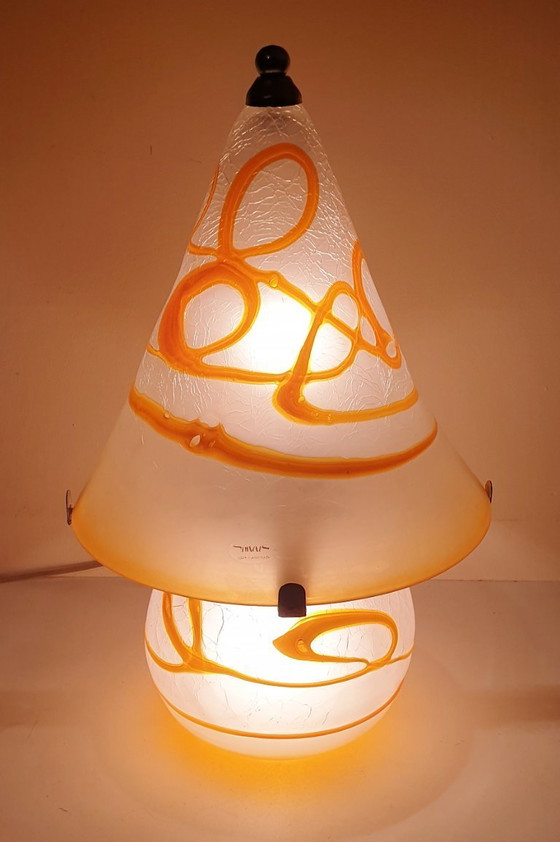 Image 1 of Lampada da tavolo vintage a forma di fungo Simais fatta a mano