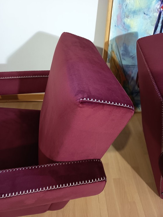 Image 1 of CASSINA 2X Poltrone 637 UTRECHT  (NUOVE MAI USATE) in Velluto 13L Ortigia/Plum con Cuciture in filo Naturale a punta Cavallo