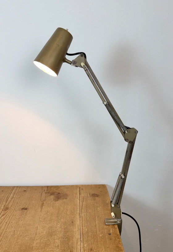Vintage Brown Adjustable Architect Table Lamp, 1960s – Iron, Metal (photo 18 of 23)