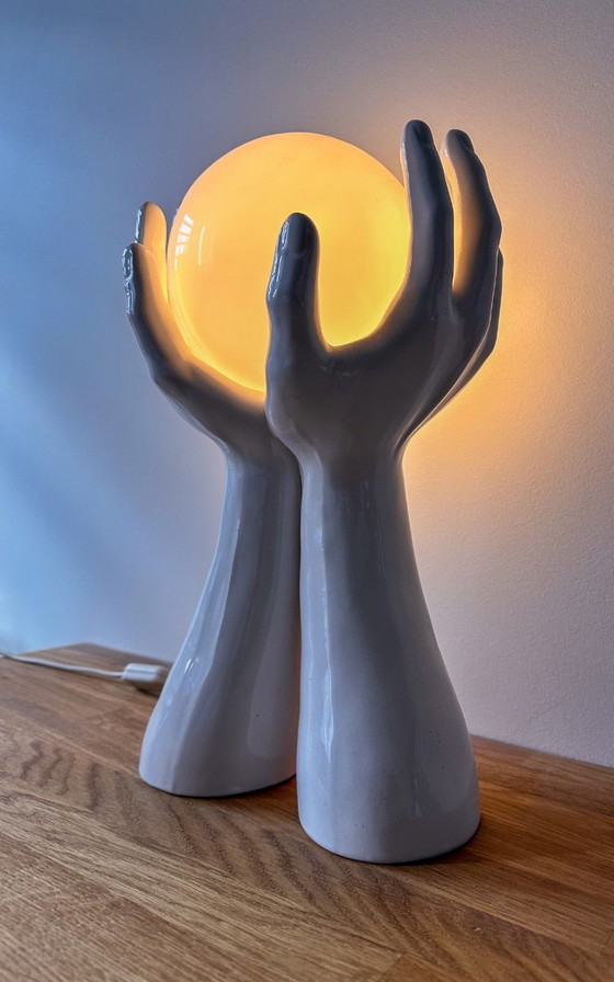 Unique vintage lamp – Table lamps, Ceramic, Glass (photo 4 of 12)