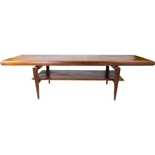 Tavolino da caffè vintage in teak, Danimarca 1960