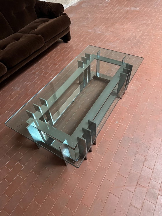 Image 1 of Mesa de centro Saporiti, cristal y cromo, años 70