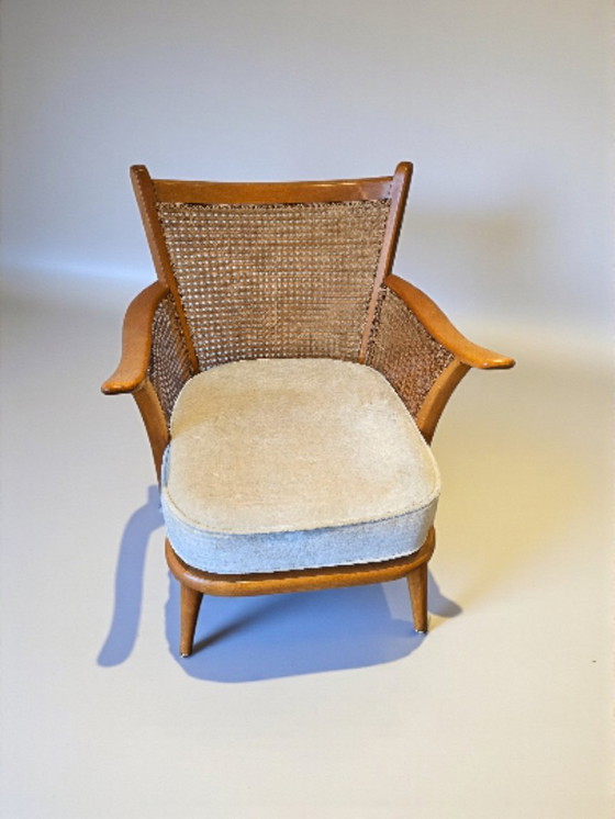 Image 1 of Loungefauteuil uit het midden van de 20e eeuw, vlechtwerk, Paul Boman, 1940, Finland