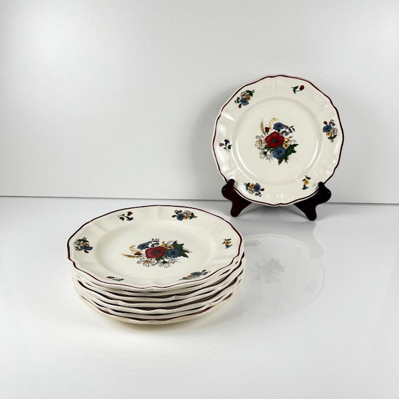 Lot de 8 assiettes à dessert "Agreste" Sarreguemines, XXe s. – Vaisselle, Ceramic, Vintage (photo 4 of 9)