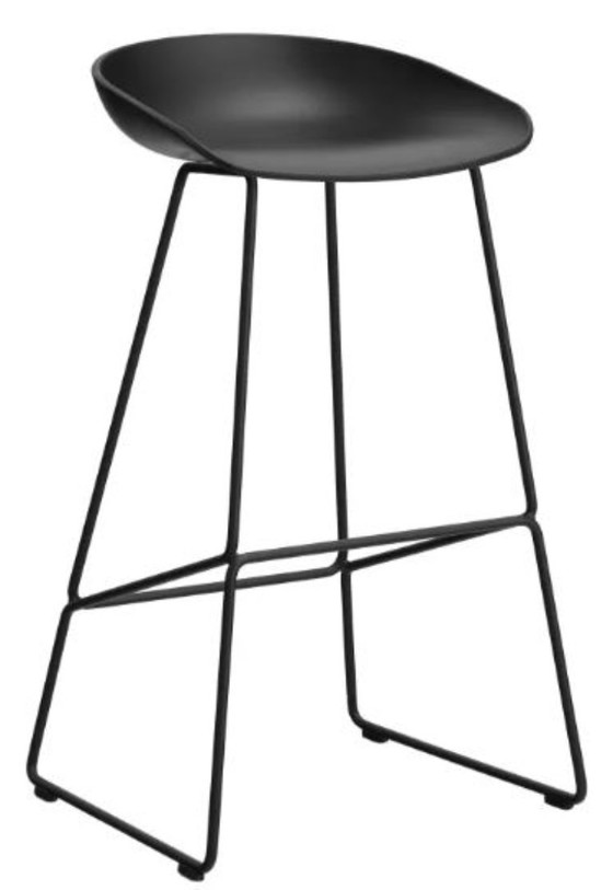 2x Hay Tabourets de bar 75cm Piètement Noir AAS38 Black – Plastic, Metal (photo 5 of 5)