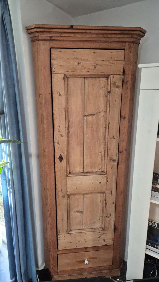 Antique pine corner cupboard