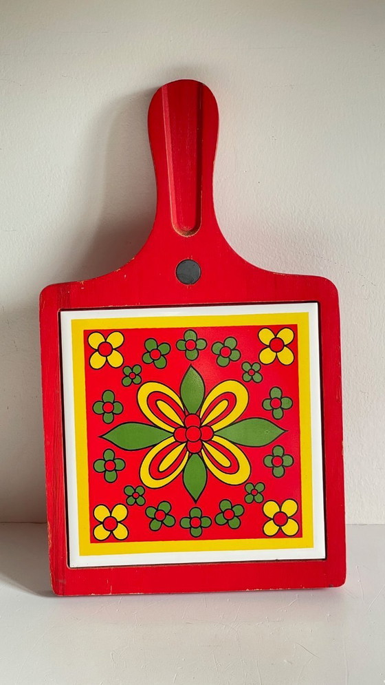 Image 1 of Vintage rode onderzetter