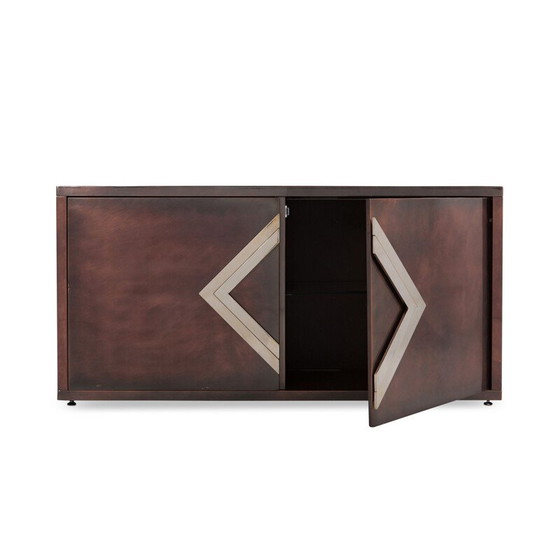 Image 1 of Vintage brass and copper sideboard by Maison Jansen