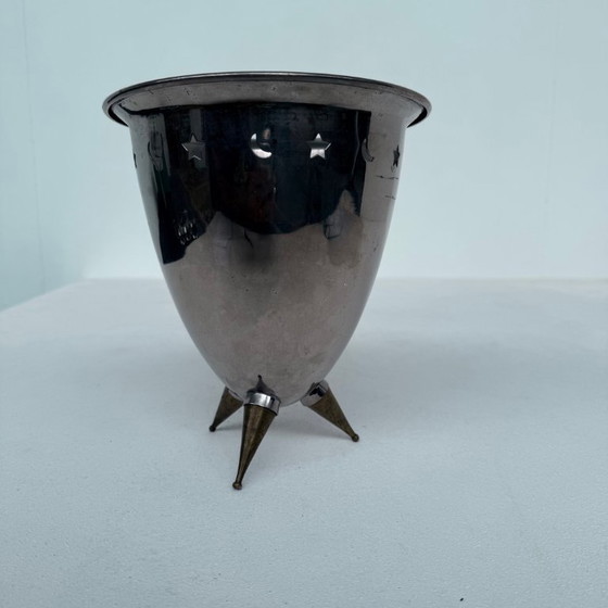 Image 1 of Refrigeratore per vino in acciaio inox con piedini in rame