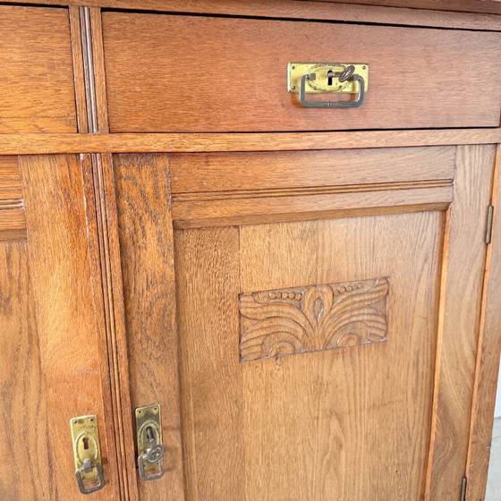 Antieke Art Deco Buffetkast Eiken Amsterdamse School Jaren 30 – Buffetkasten, Wood, Vintage (photo 10 of 11)