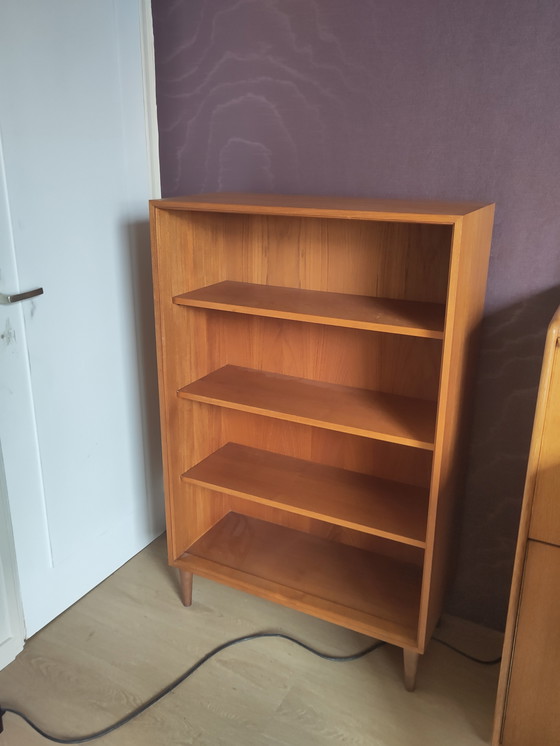 Image 1 of Vintage teak bookcase on legs (1950s-1960s style)