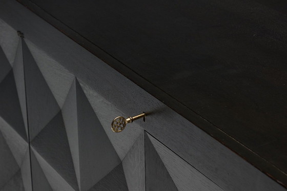 Image 1 of Brutalistisch De Coene-dressoir in gebeitst eikenhout, België, jaren 70