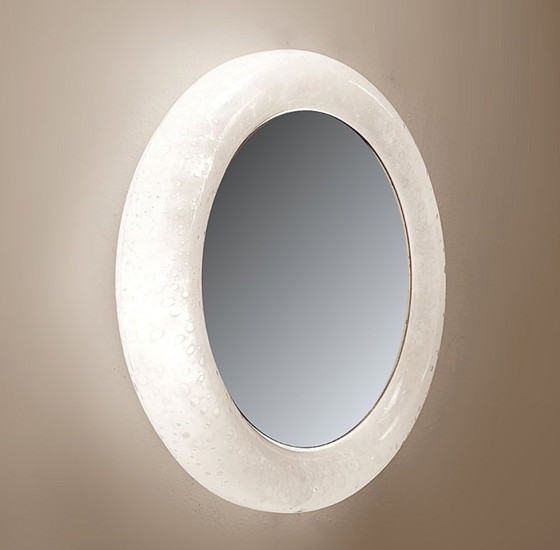 Image 1 of Vintage illuminated mirror in bubble-effect glass from Limburg – 1970s