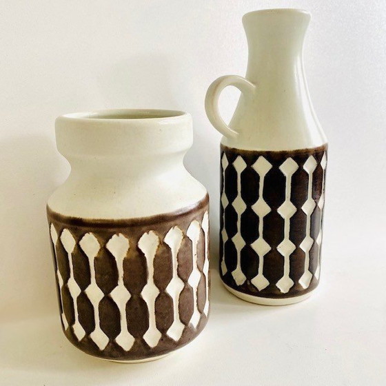 Image 1 of Set di vasi Jasba Germania Ovest con decorazione in rilievo 1960