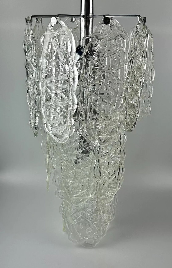 Image 1 of 60s 70s kroonluchter Kroonluchter "Ragnatela" Murano glas Space Age